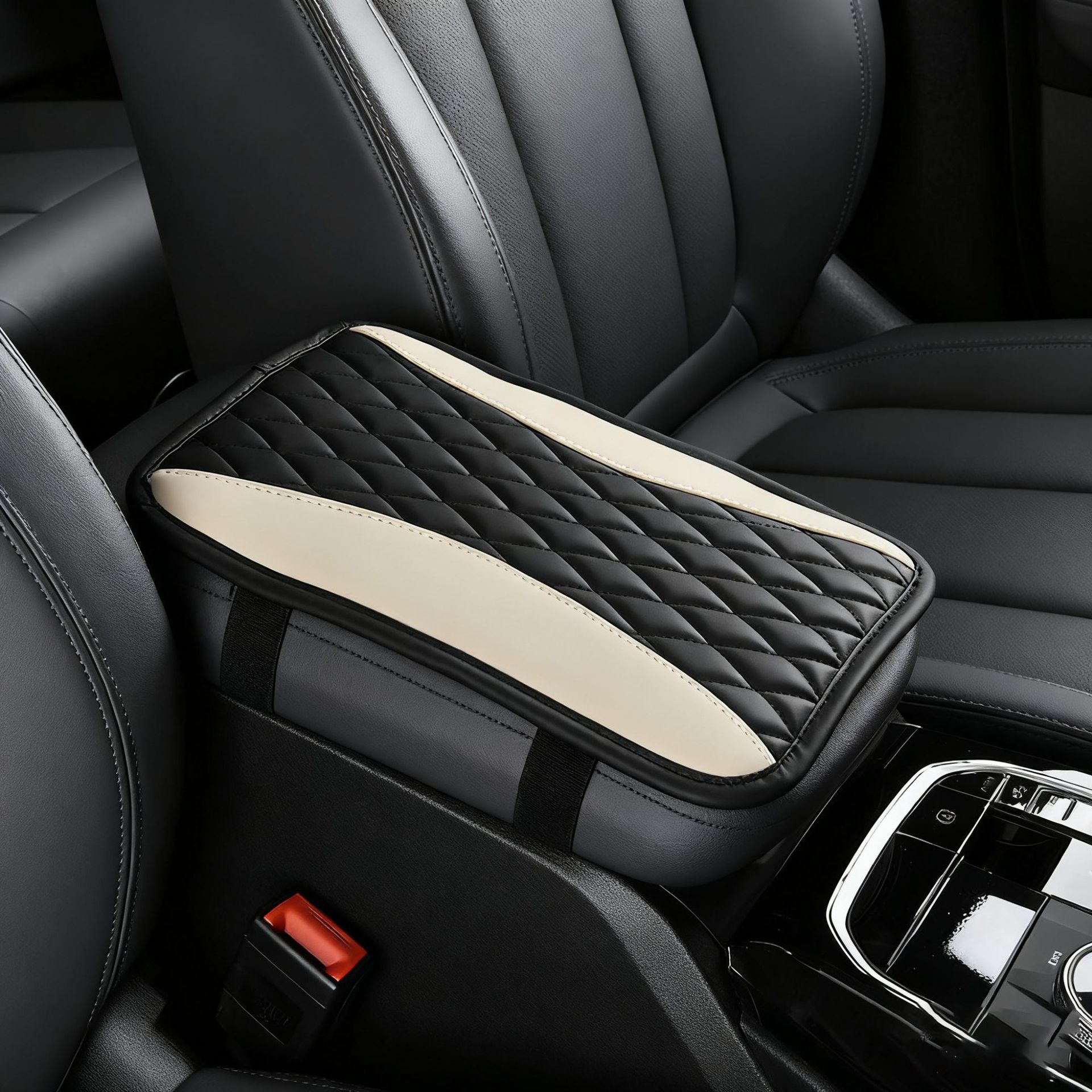 Four Seasons Universal Car Armrest Box Pad Pu Leather Embroidered Bubble Cross-Border Central Armrest Box Pad Wholesale