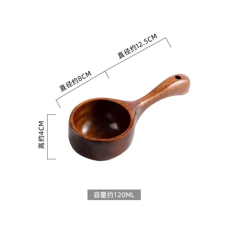 Cuchara grande para arroz de madera maciza de calidad alimentaria, cuchara de agua de madera estilo japonés para el hogar, personalizable con grabado, cuchara para fideos, utensilios de cocina, regalo.