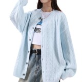 本命年红色针织开衫男士宽松日系扭花简约高品质毛衣外套秋季新款，男装针织衫/毛衣，星座614