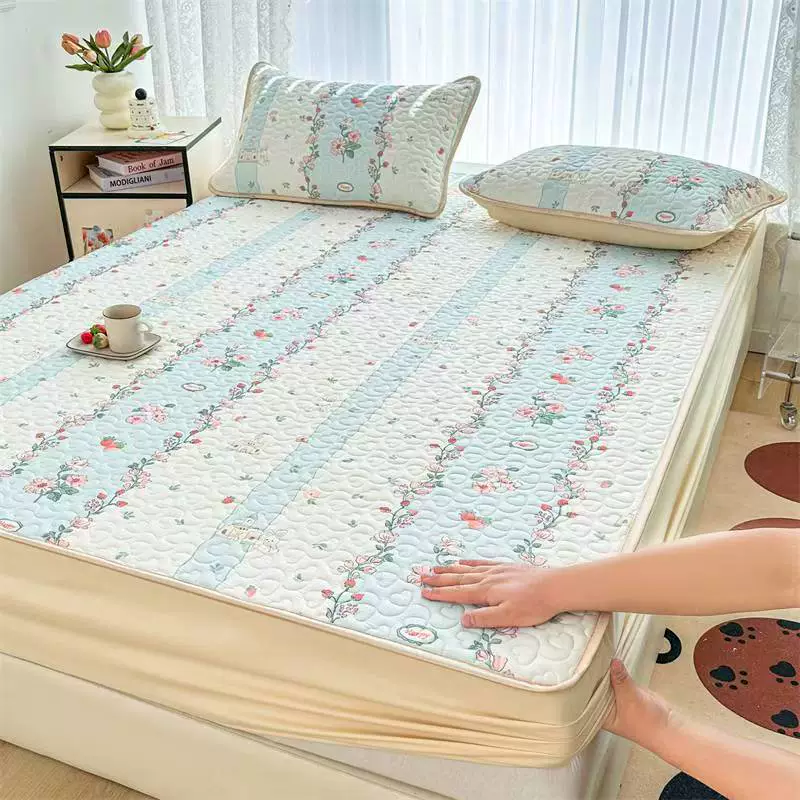 Летний прохладный шелковый латексный коврик, комплект простыней, домашний ледяной шелковый чехол для кровати, трехсекционный защитный чехол для матраса