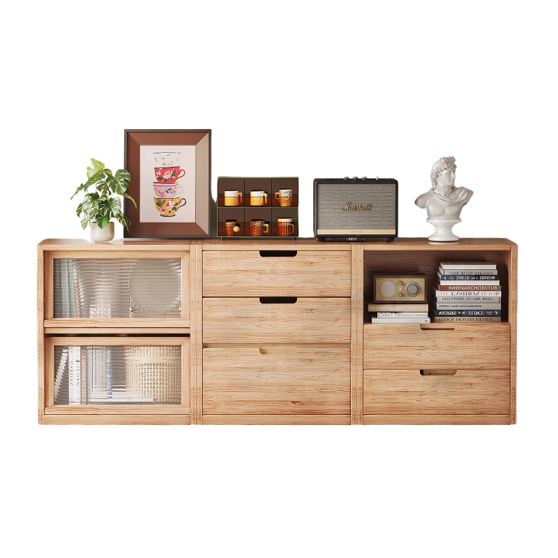 Gabinete combinado de madera de aire de piso armario sala de estar armario de televisión armario bajo contra la pared armario de exhibición simple para el hogar