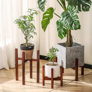 Oak Flower Stand Succulent Shelf Balcony Rack Living Room Floor-Standing Flower Pot Rack Green Vine Climbing Frame Solid Wood Flower Stand