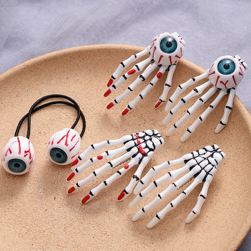 Harajuku Bloodshot Eyeballs Halloween Bloody Eyes Halloween Accessories Funny Hairpins Cross-Border Headwear Wholesale