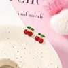 Apple, silver needle, fruit strawberry, small earrings, silver 925 sample, simple and elegant design, flowered