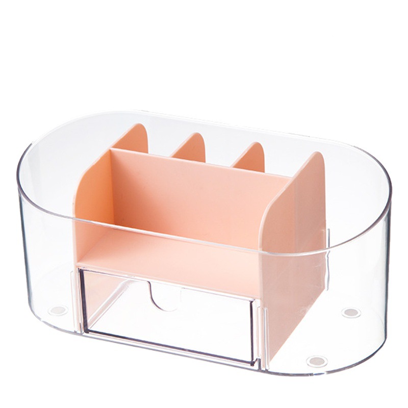 Caja de almacenamiento de cosméticos cajón de escritorio lápiz labial productos de cuidado de la piel caja de organización estudiante tocador rejilla de almacenamiento transparente