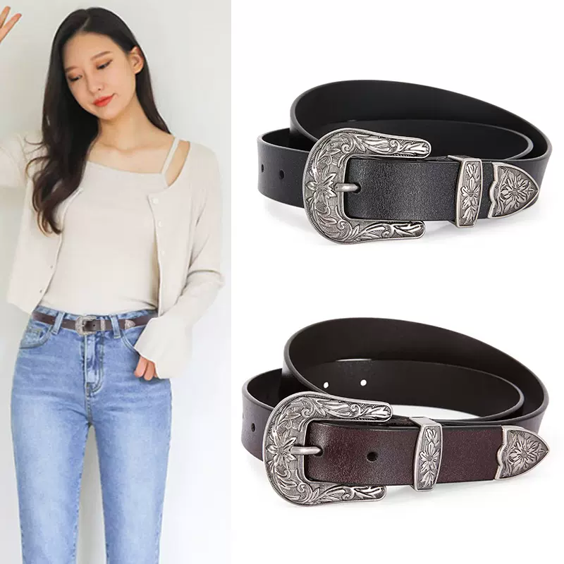 女士皮带日韩风真皮纯牛皮韩国简约时尚欧美装饰牛仔裤女式款腰带