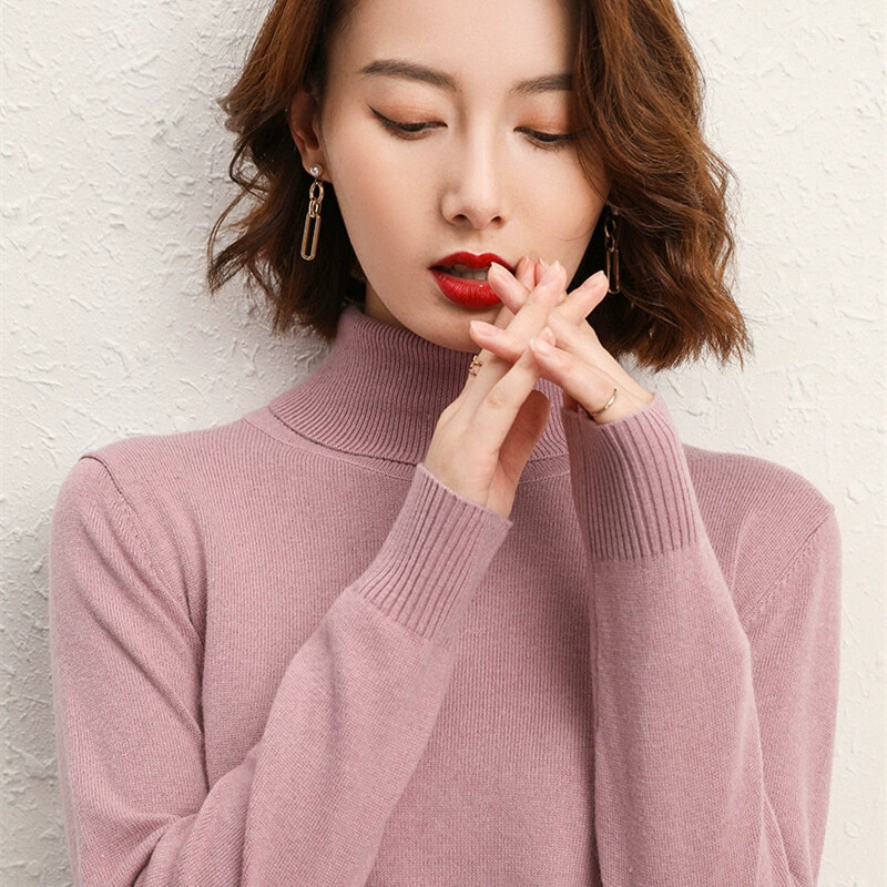 Водолазка Daifa, Женская свободная осенне-зимняя новая Базовая рубашка, пуловер с длинным рукавом внутри, свитер с высоким воротом