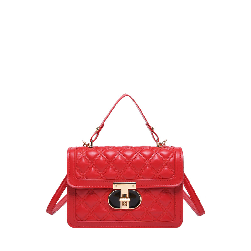 2024 invierno nuevo temperamento de moda bolso de mujer de bloqueo estilo coreano estilo de moda bordado rombo bolso pequeño bolso de mano mochila