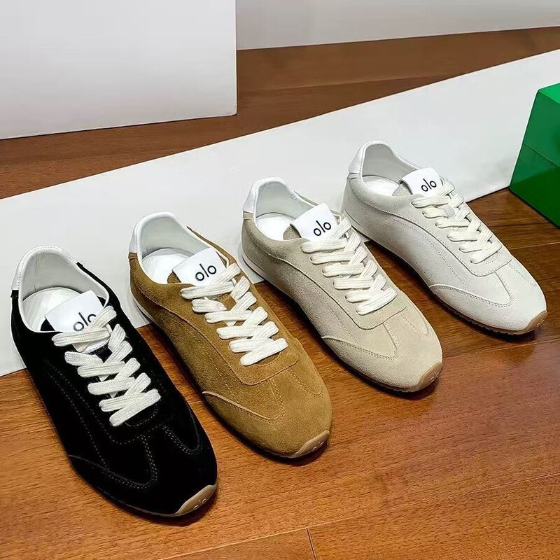Kim Ji-Soo's Same Style Old Money Style Genuine Leather Moral Training Shoes for Women, New Retro Lace-Up Forrest Gump Shoes, Sports and Leisure Jogging Shoes