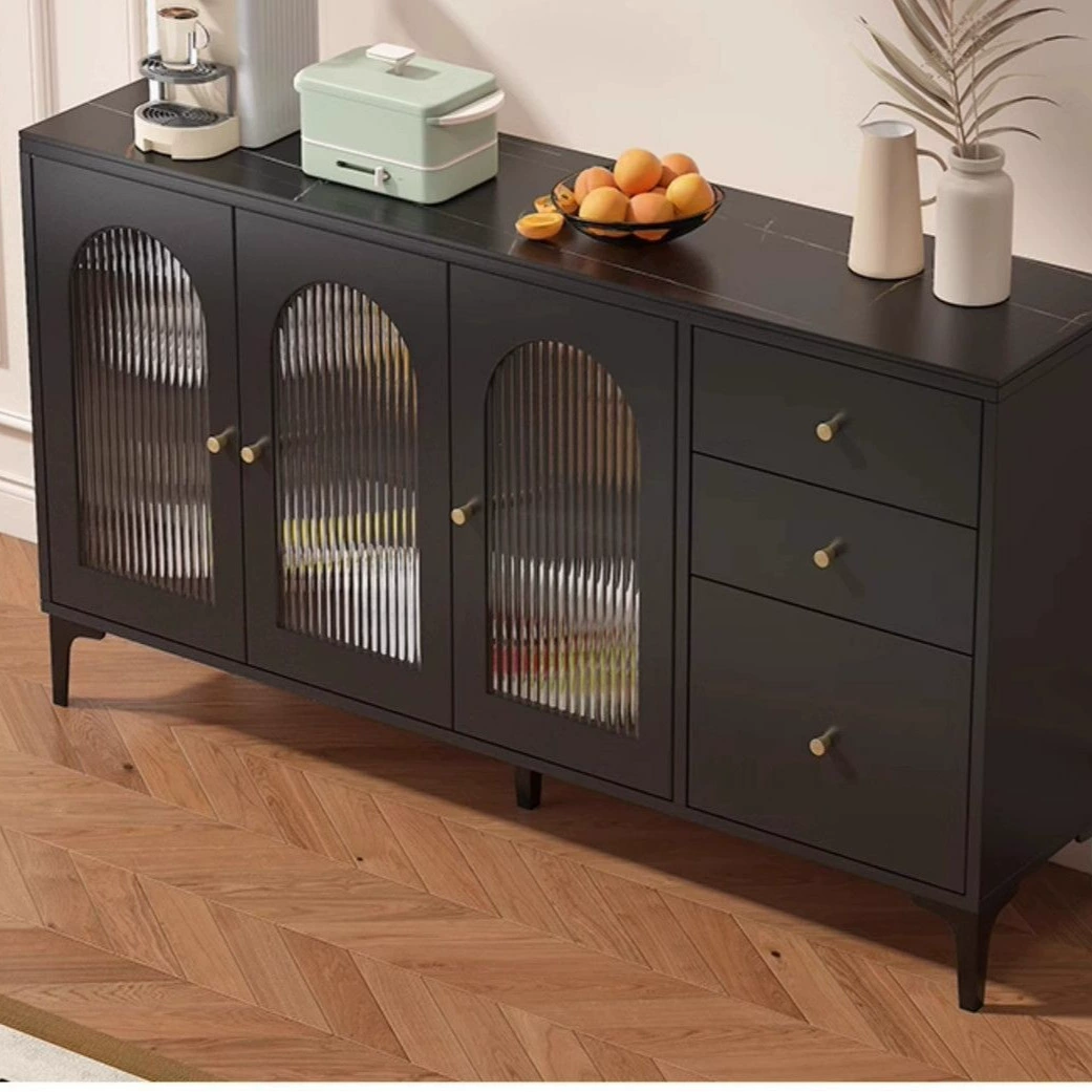 Черный буфет, современный простой встроенный шкаф, настенный шкаф для хранения в гостиной, кухонный шкаф, шкаф для чая и вина