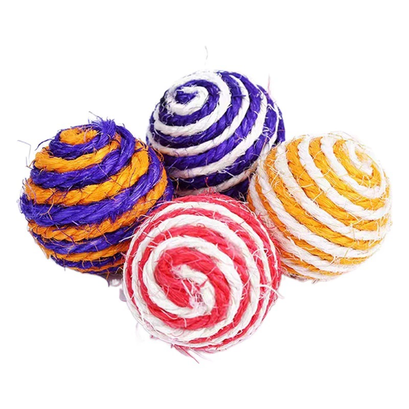 Сизаль мяч самоклеющаяся Привет снимающая душная игрушка для домашних животных забавная кошка устойчивая к укусам молярная кошка царапающая мяч звуковая игрушка для кошек