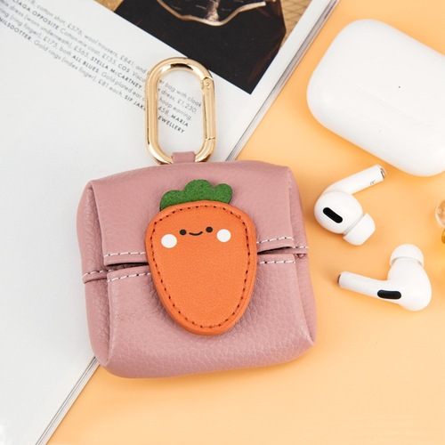 Nice small wallet original genuine microfiber leather Bluetooth headphone bag mini lipstick storage bag coin purse female pendant