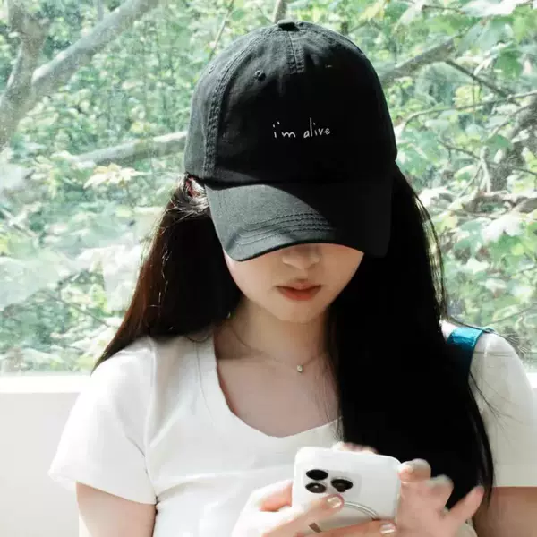 Hat for Women Lightup Versatile Classic Adjustable Im Alive Pure Cotton Baseball Cap Unisex Spring and Summer Soft Top Baseball Cap