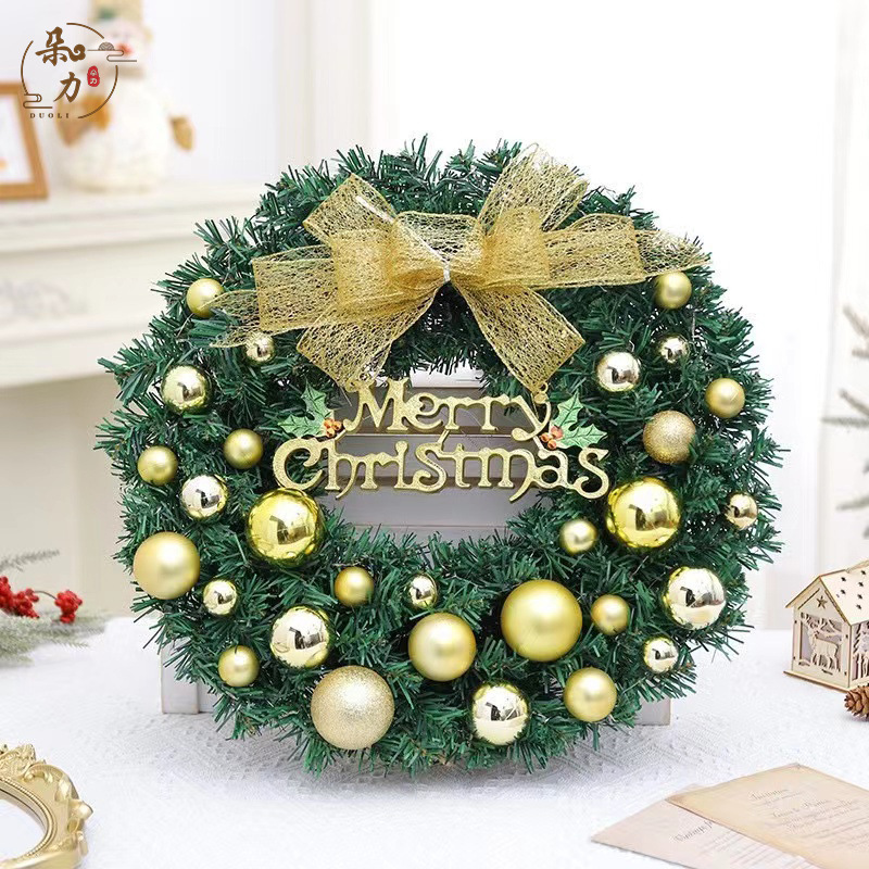 Decoración de coronas de Navidad decoración de Navidad estilo europeo y americano doméstico decoración de Navidad decoración de coronas hechas a mano decoración de escenas
