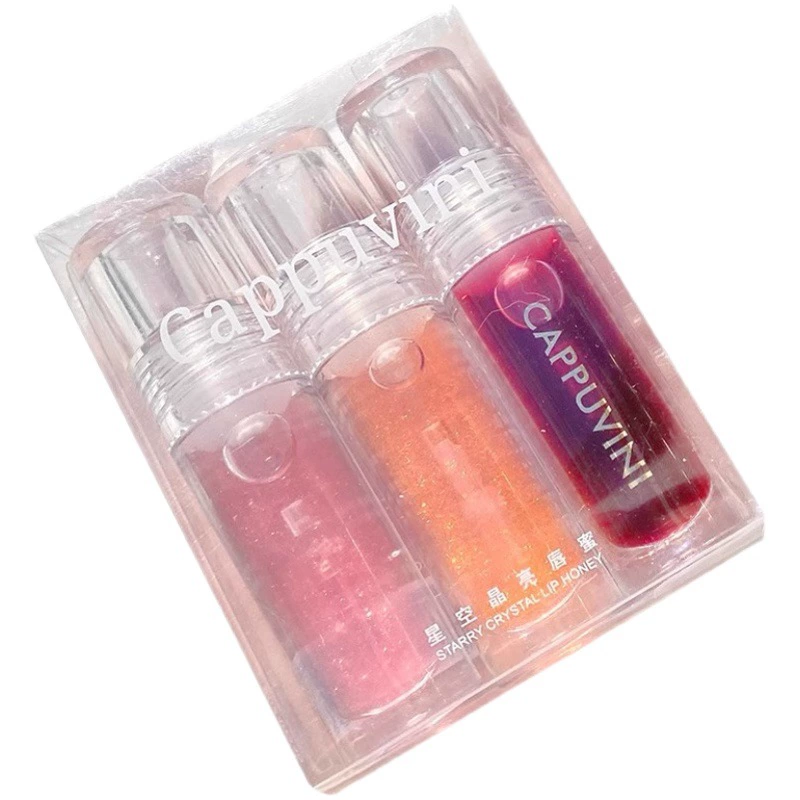 Cappuvini Card Bubble Винни Кристалл яркое масло для губ прозрачное тонкое сверкающее стекло блеск для губ студент дешевый блеск для губ