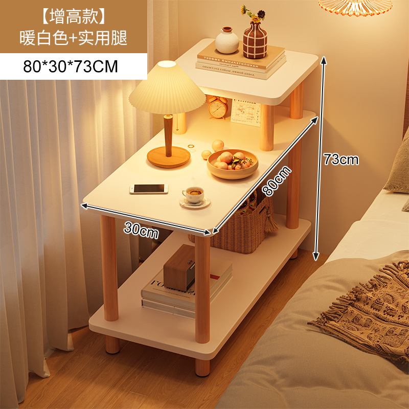 Mesita de noche, dormitorio moderno simple, pequeño armario junto a la cama, mesita de noche, estante de almacenamiento junto a la cama para habitación de alquiler simple