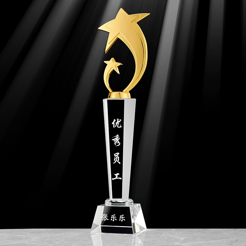 Trofeo de cristal de graduación creativo excelente personal de honor escuela de baloncesto infantil medalla de grabación personalizada