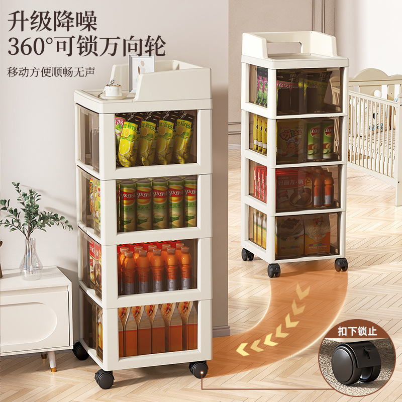 小推车置物架家用零食玩具多层整理柜办公室移动抽屉式落地收纳柜|undefined