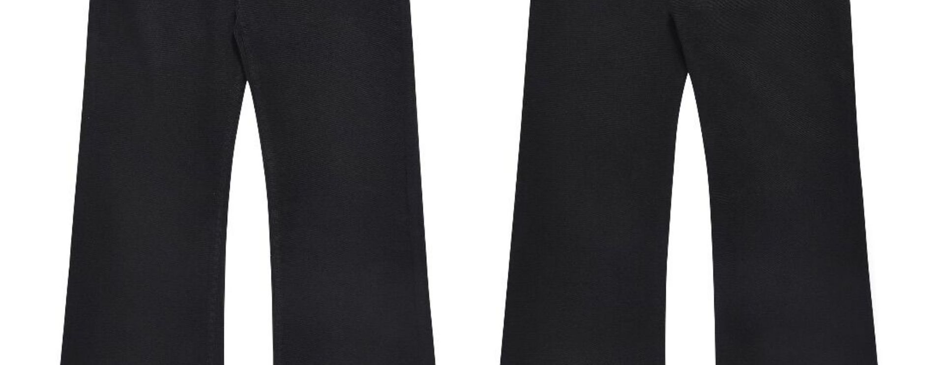 ​​"Unisex Black Flared Jeans – Retro High Street Clean Fit With Stretch (S-XXL, Black & Beige)"​​_mkmklike.com