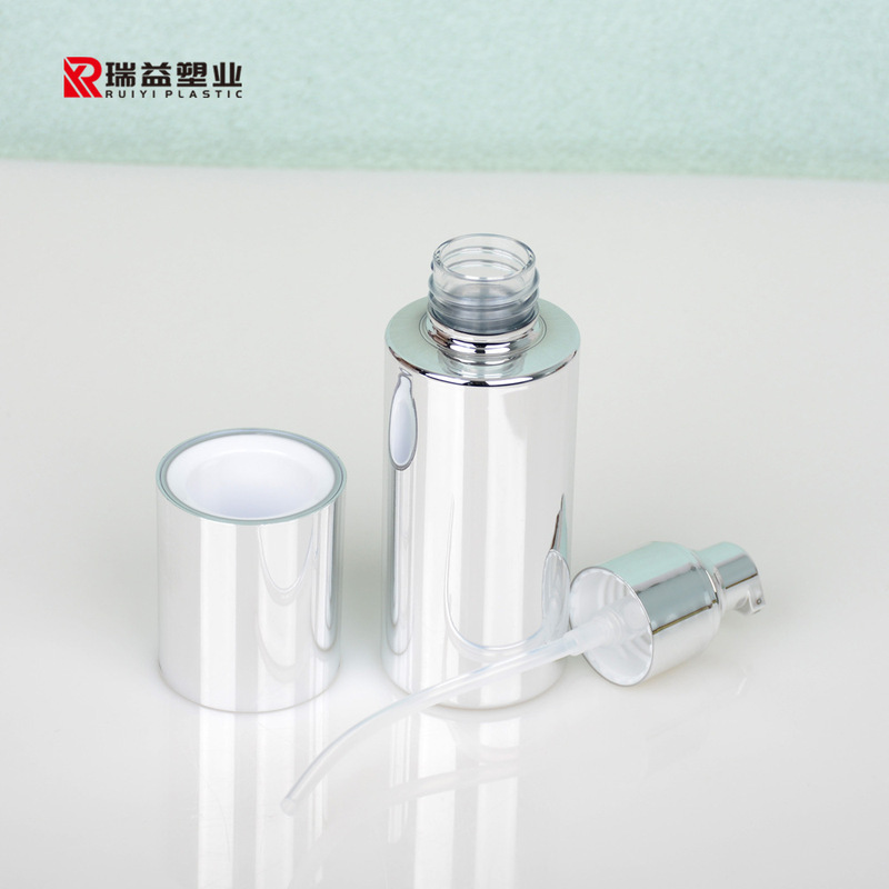 ハイエンドのブライトシルバーローション詰め替えボトル電気メッキスキンケア製品ボトルトラベルプレスポンプヘッド詰め替えボトル|undefined