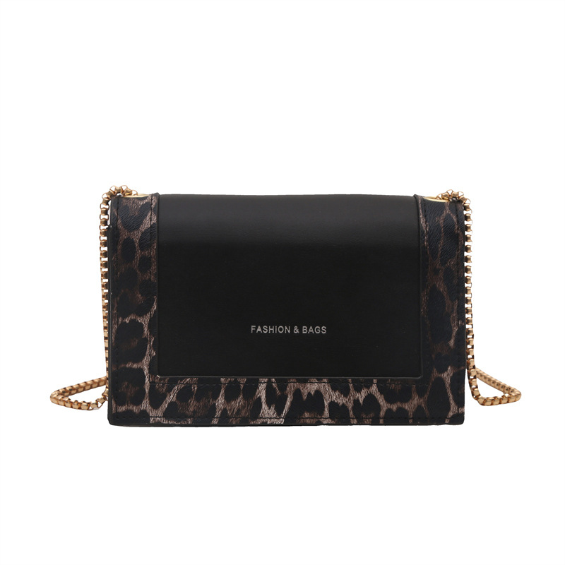 Bolso femenino de un solo hombro 2024 nuevo estilo con estampado de leopardo, mini bolso cuadrado pequeño, temperamento de moda, bolso de mensajero de nicho de moda