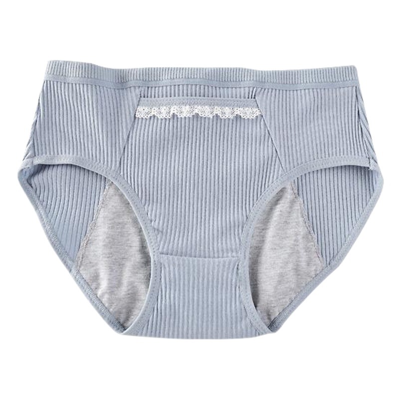 Estilo japonés de media cintura más tamaño de algodón rosca ropa interior de las mujeres de algodón período menstrual fisiológico con ropa interior de bolsillo anti-lado fugas