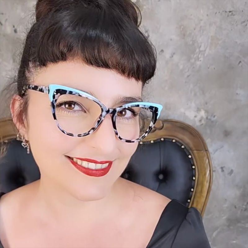 Moda europea y americana a juego ojo de gato TR90 espejo plano anti-luz azul