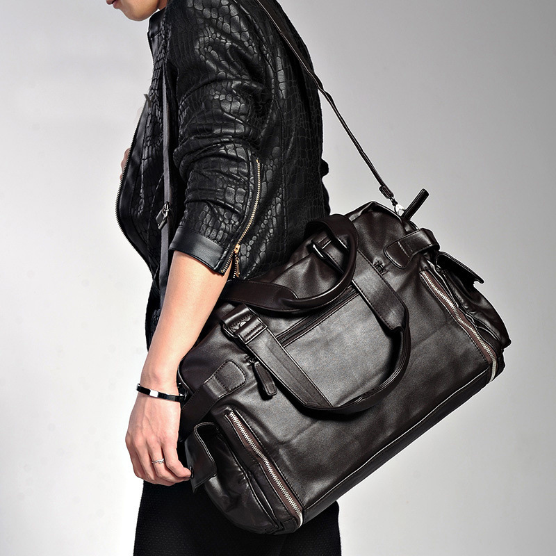真皮单肩包男斜挎包手提包休闲潮流复古男士包包大容量旅行包牛皮