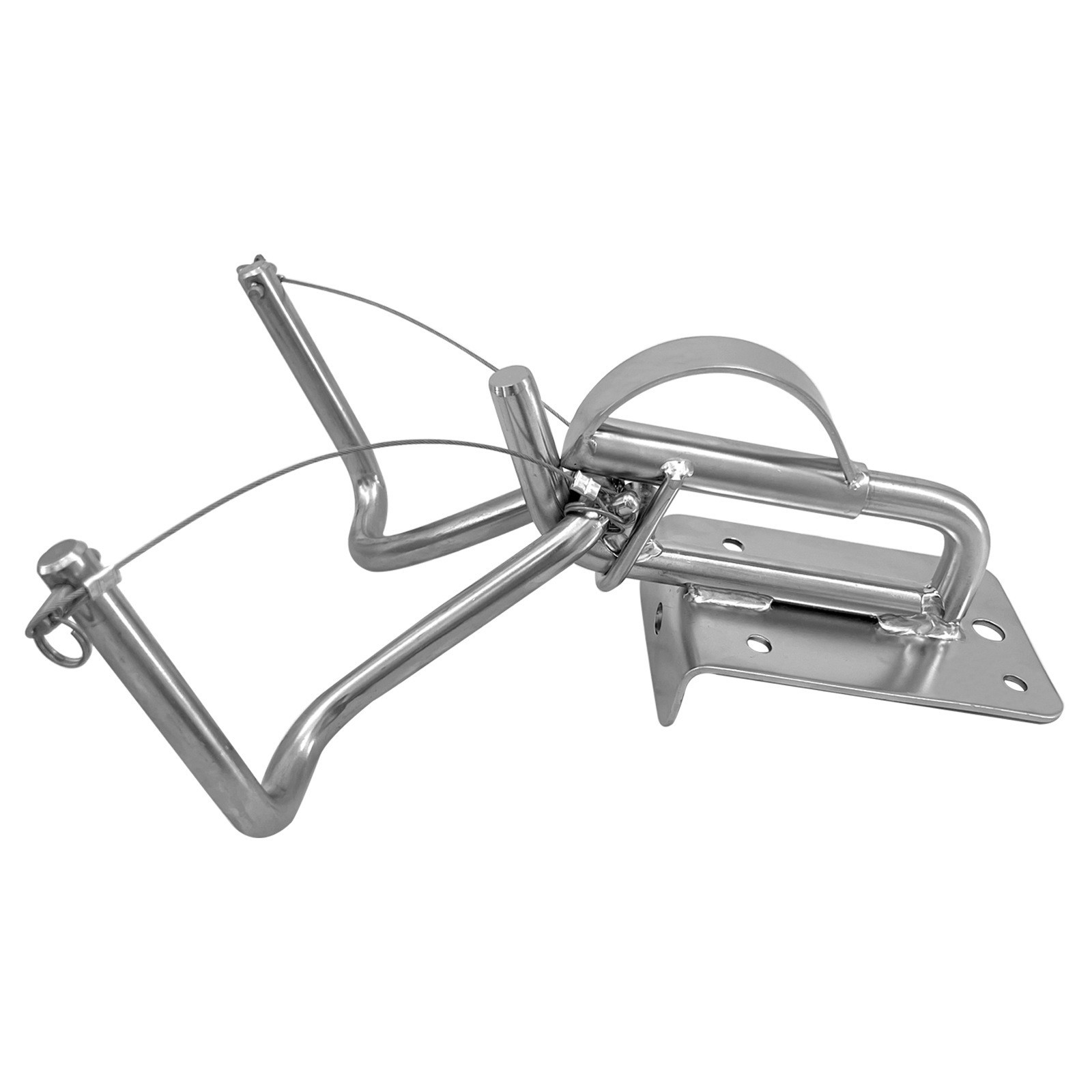 不锈钢老款带弯停靠支架套装 吊艇柱套装 船舶游艇快艇用五金配件