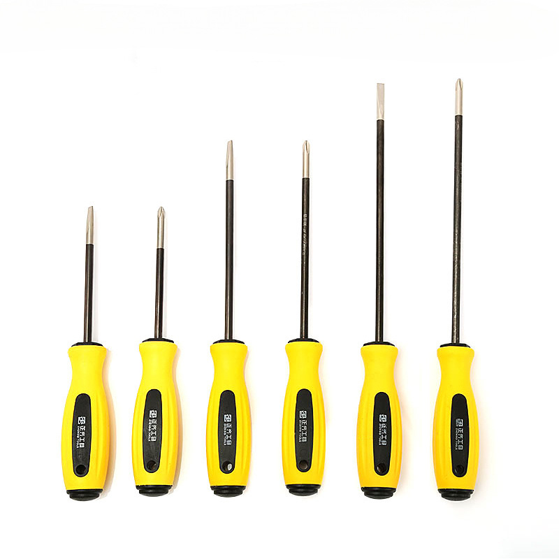 Destornillador de acero al cromo-molibdeno Zhengqi destornillador cruzado destornillador plano 4 pulgadas 6 pulgadas 8 pulgadas herramienta de reparación de tornillos