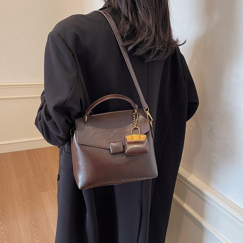 跨境复古手提包高级感小方包女2025秋冬新款休闲斜挎包简约单肩包|undefined