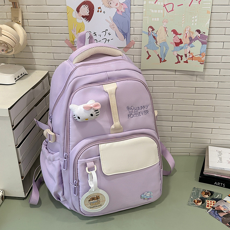 Mochila escolar para estudiantes de primaria, nueva ropa ligera para mujeres, mochila para estudiantes de secundaria para niñas, mochila escolar de gran capacidad para estudiantes de secundaria en el campus