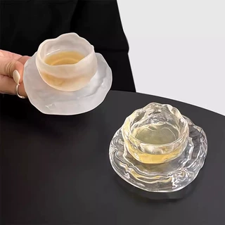 云琳茶具个人专用小茶杯玻璃磨砂品茗主人杯新中式茶馆冷萃泡茶杯