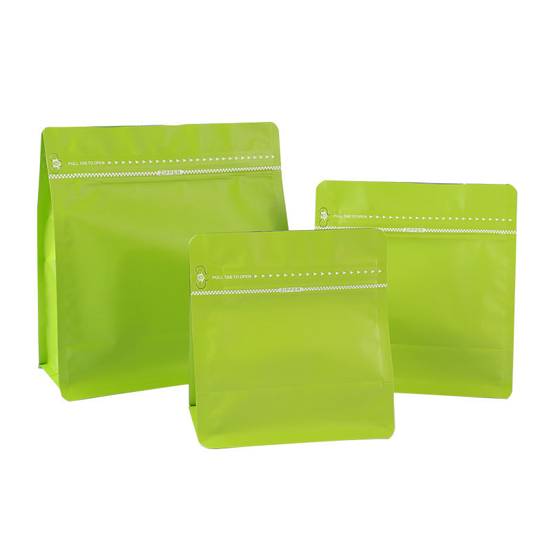 Inventario de ocho lados sellado lateral cremallera granos de café bolsa de café bolsa de té bolsa de café independiente sin válvula de aire
