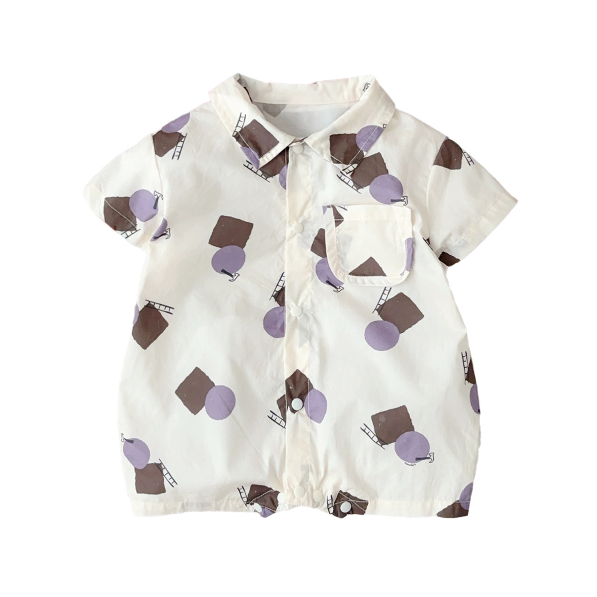 Ropa para bebés, verano de 1 a 3 años, 80cm, recién nacido, un tipo, ligero, de un solo pecho, traje de escalada de manga corta