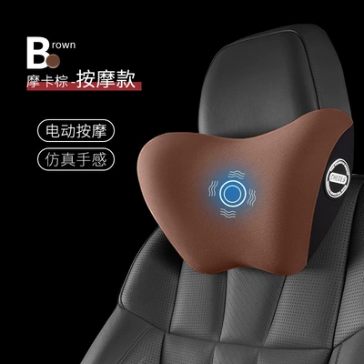 Waist support Car Neck Pillow and Lumbar Pad - 15-types-of-headrests-massage-type-brown