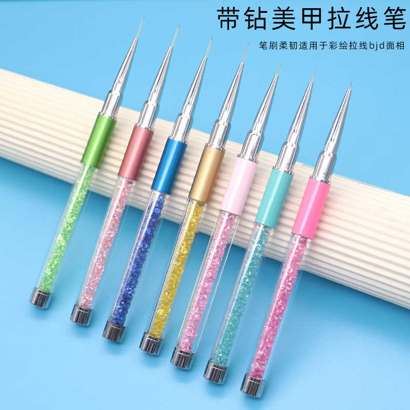 New Nail Art Liner Pen, Nail Art Pen with Rhinestone Handle, Painting Pen, Bjd Face Painting Pen Tool, Manufacturer of Nail Art Liner Pens