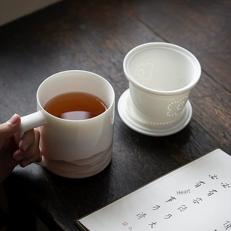 九匠风 Ceramic cigarette holder for office for home use, capacious tea cup