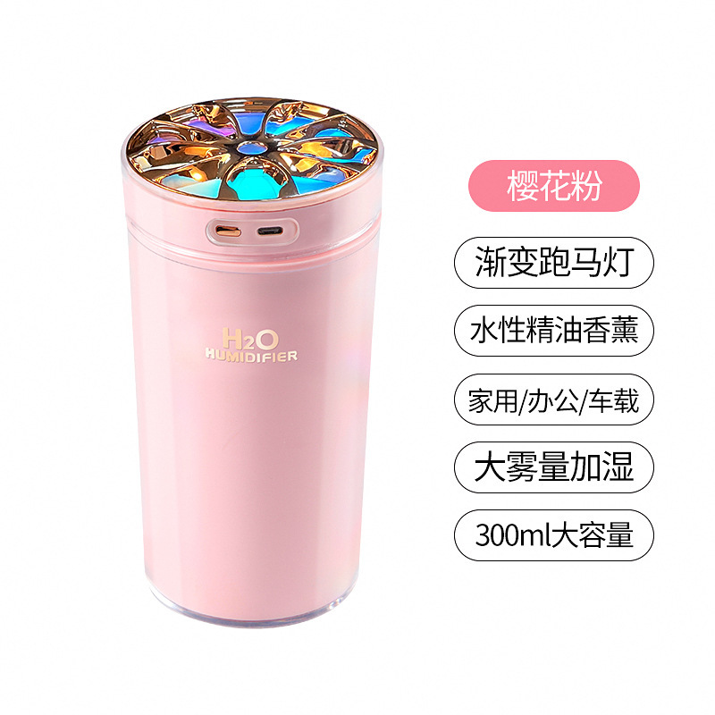 SL808 車載カラフル加湿器 自動噴霧アロマディフューザー 車用香水 USB除菌浄化|undefined