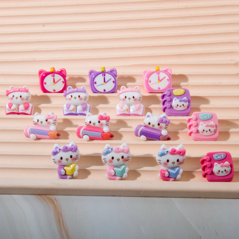 diy饰品 配件批发文具盒 手机壳发饰发卡冰箱贴 卡通喵咪