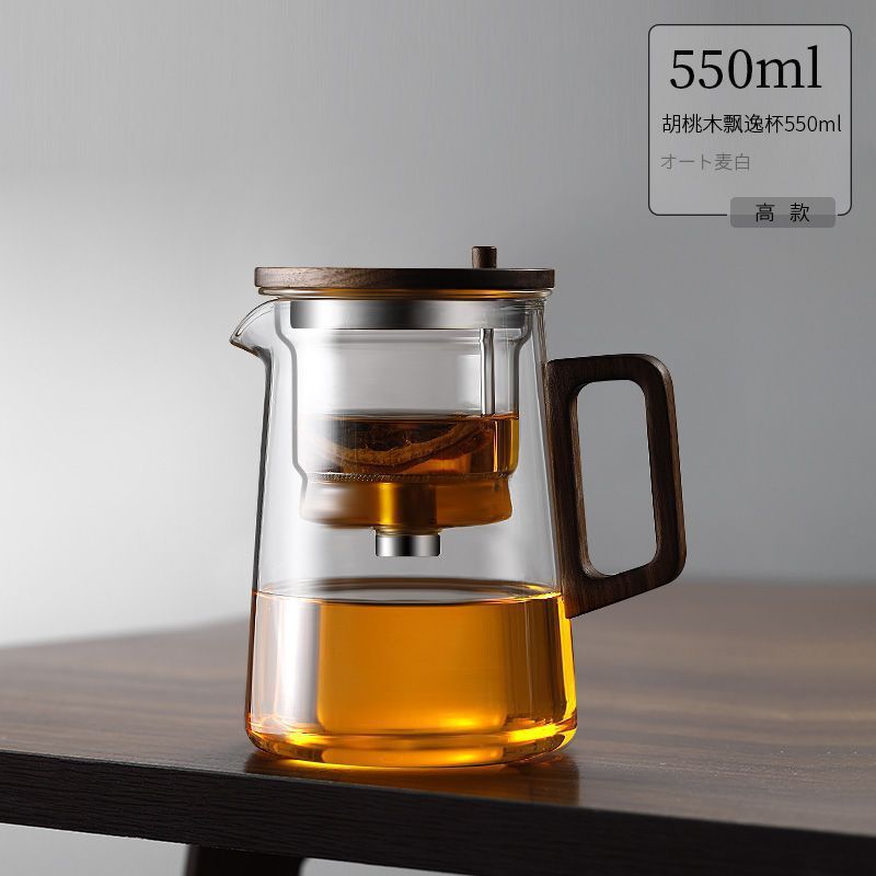 tetera de alta sensación china de alto silicio de vidrio de silicio separador de té de agua de una sola taza de evaporación de silicio taza de separación