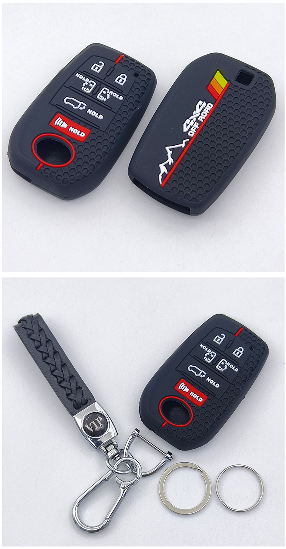 Honeycomb Pattern Suitable for Toyota Land Cruiser, Sequoia, Sienna, Tacoma 46-Key Silicone Key Protective Cover