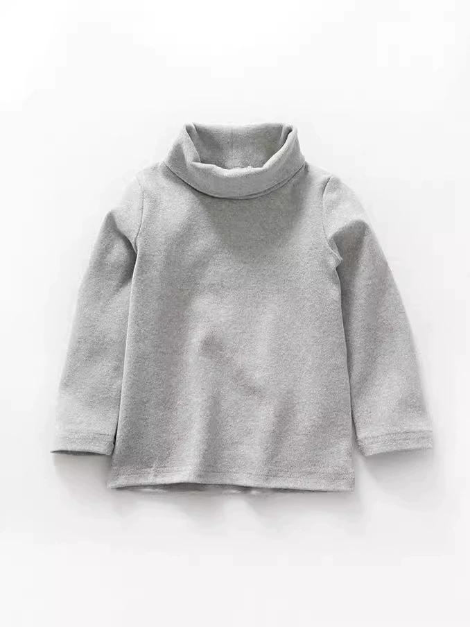 Children's Demi-Season T‑Shirt, Body‑Friendly Cotton, Long Sleeve, High Collar, Korean Style