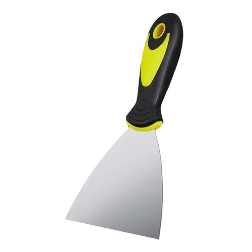 Wholesale stainless steel putty knife multi-specification one-piece plastic two-color handle putty cleaning knife hardware tools