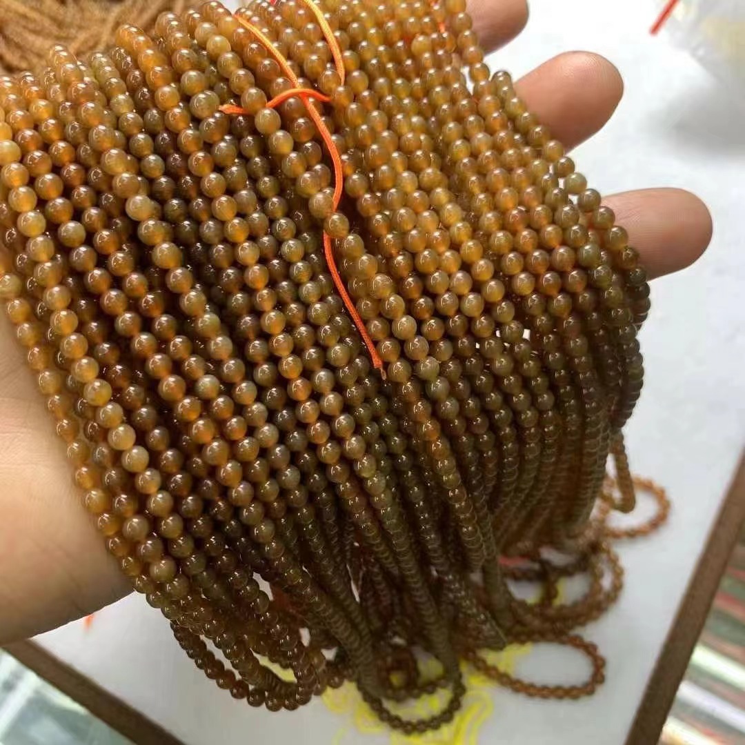 (2개) 천연 헤티 안 옥 설탕 소재 4MM 구슬 소재 덜 붉은 머리 검은 반점 유성 좋은 비용 효율적인 공장 도매