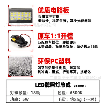 Suitable for Mercedes-BENZ License plate lamp