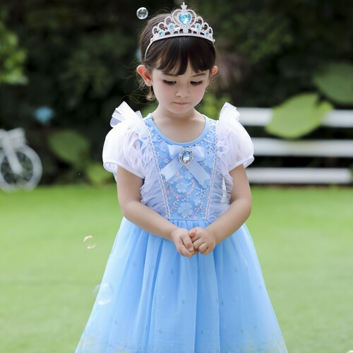 New Snow White Dress Cinderella Princess Dress Long Hair Princess Net Dress Ice and Snow Dress Halloween