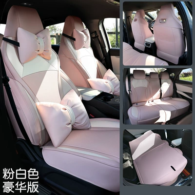 2024 BYD Seal 06DMI: Modelə uyğun (Original) oturacaq örtükləri - pink-and-white-deluxe-version-seal-06-dmi