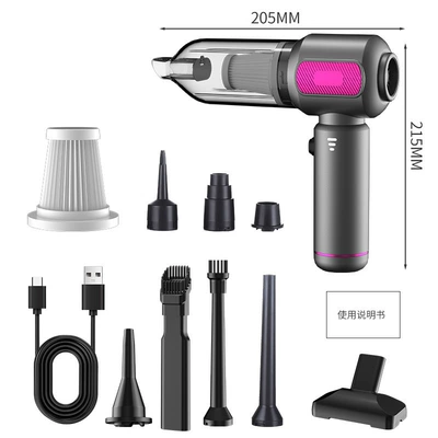 Car vacuum cleaner for cross-border use, Tozsoranlar - black-and-red-brushless-motor-with-3-speed-adjustment-type-c-fast-charging19000pa3-sections2000mah-3-in-1-vacuum-cleaner-for-blowing-suction-and-extraction