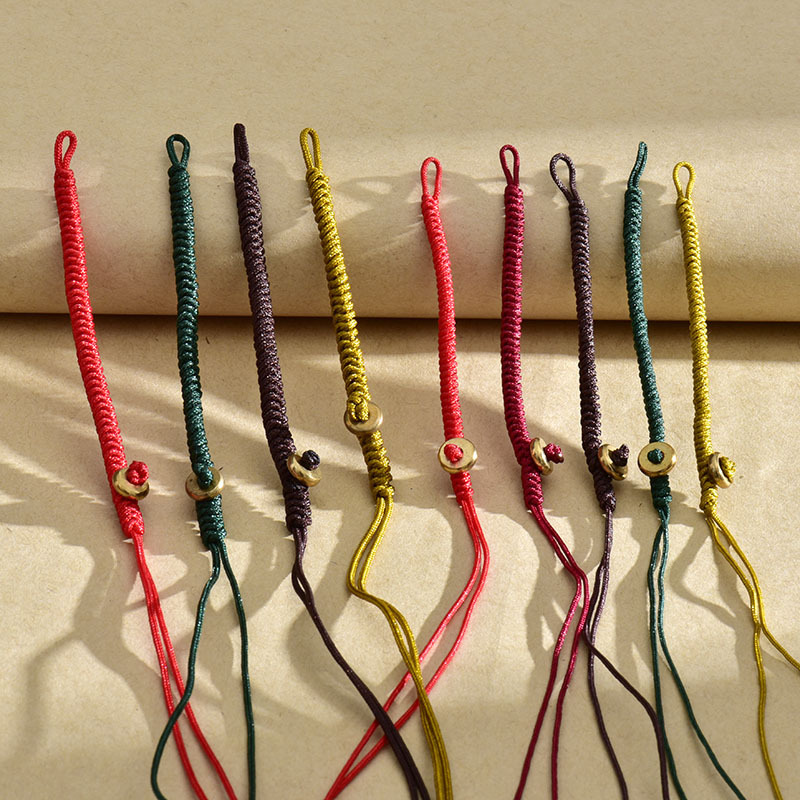 Line 72 Diamond Knot Copper Buckle Keychain Lanyard a Line Keychain Pendant Rope DIY Rope Braided Semi-Finished Accessories
